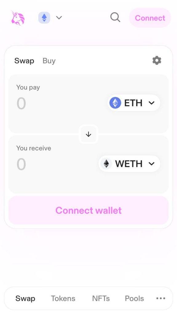 Uniswap ETH to WETH