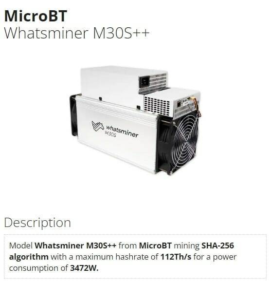 Whatsminer M30S++