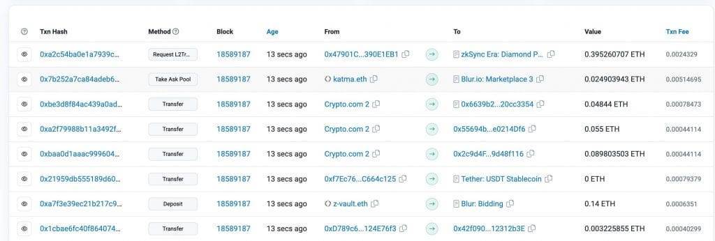 Etherscan transactions