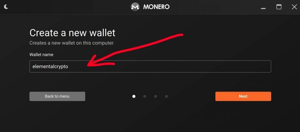 name wallet Monero GUI