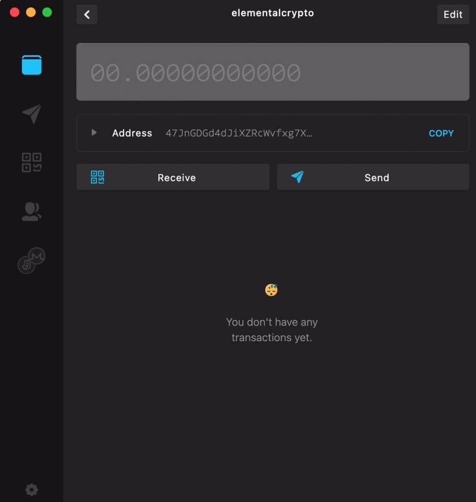 Mymonero interface