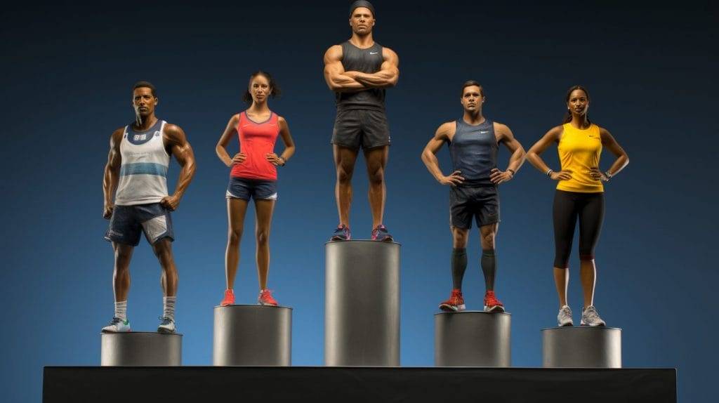 athletes on podium