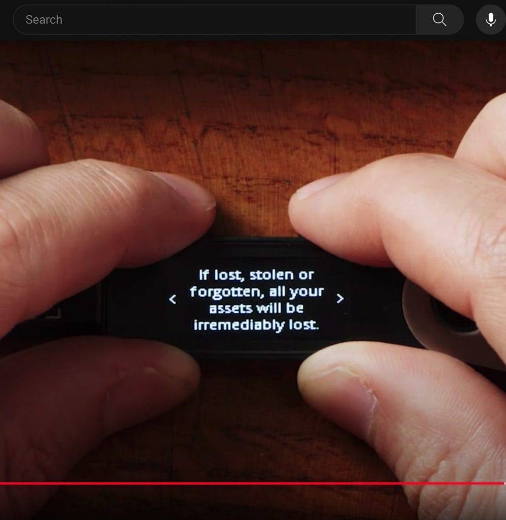 ledger seed phrase warning