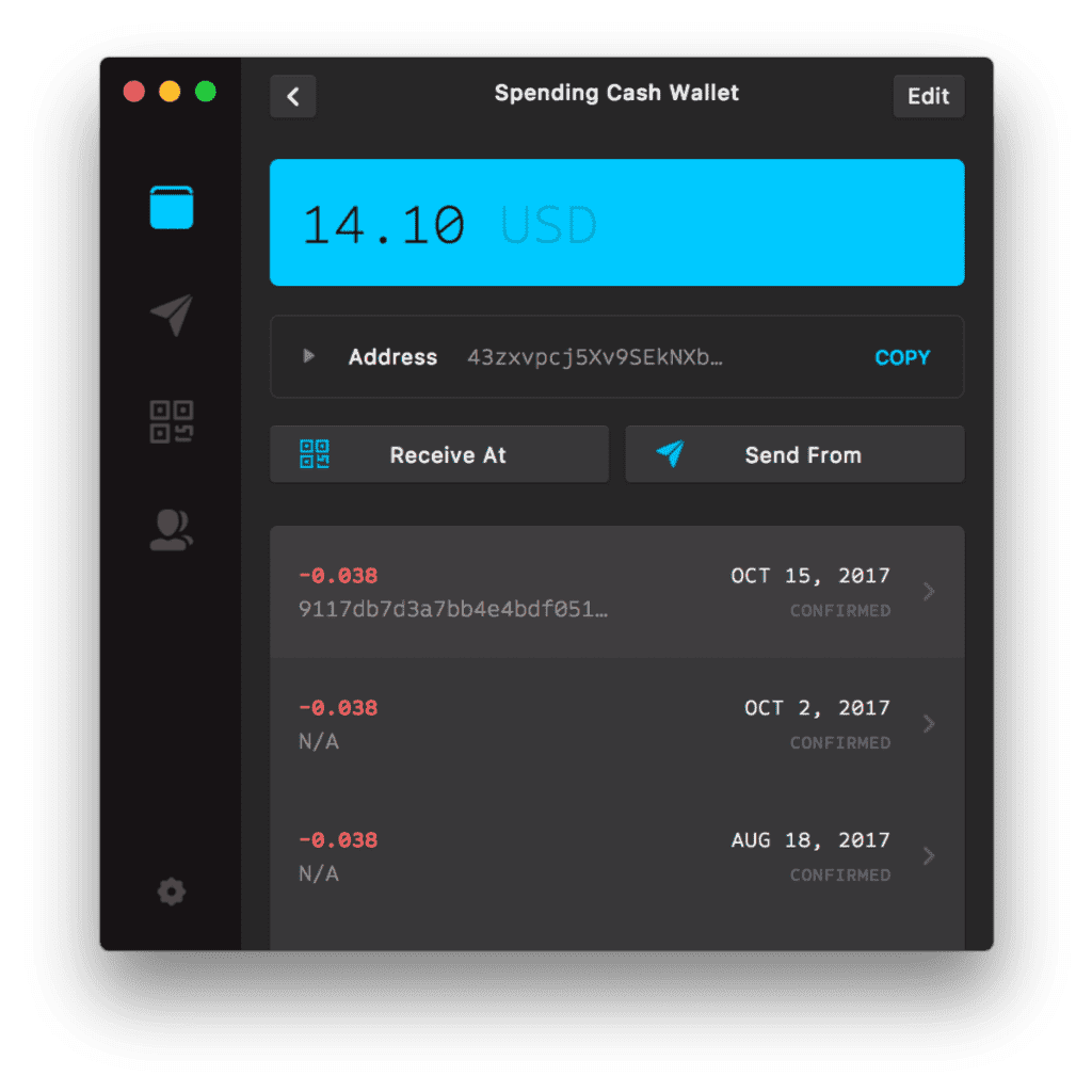 mymonero wallet interface