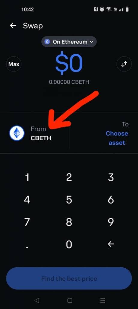 swap tab coinbase wallet