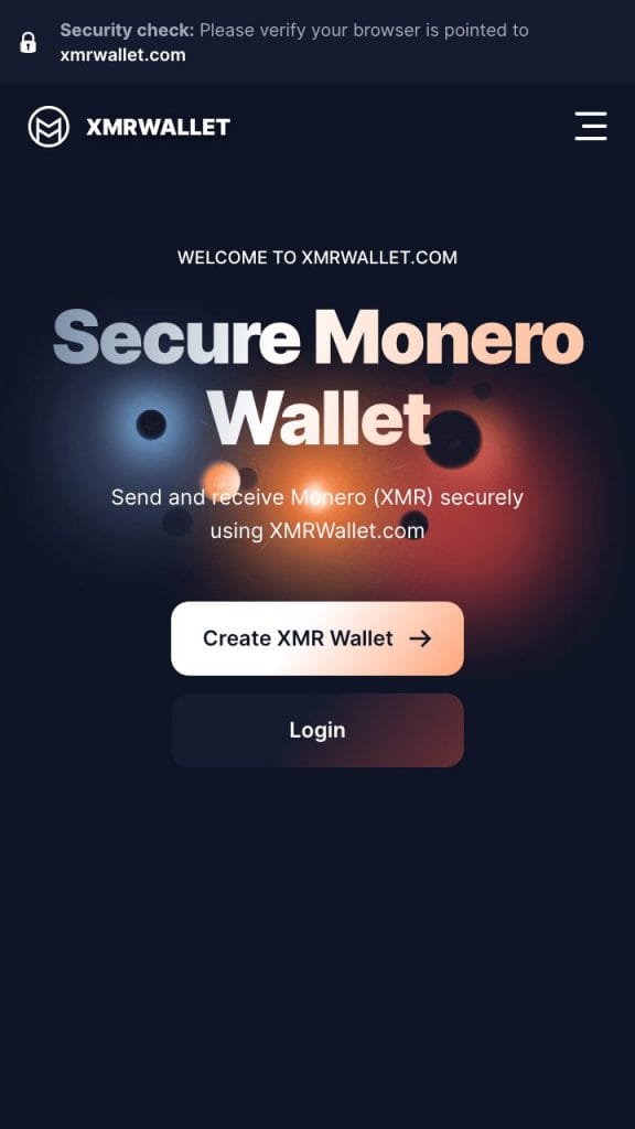 xmr wallet hompage