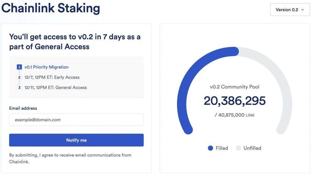 chainlinkstaking interface