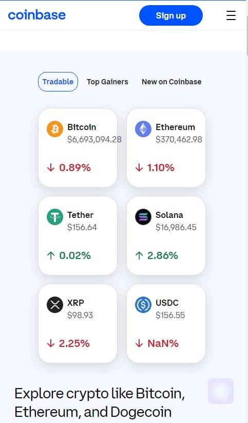 Coinbase trading platform