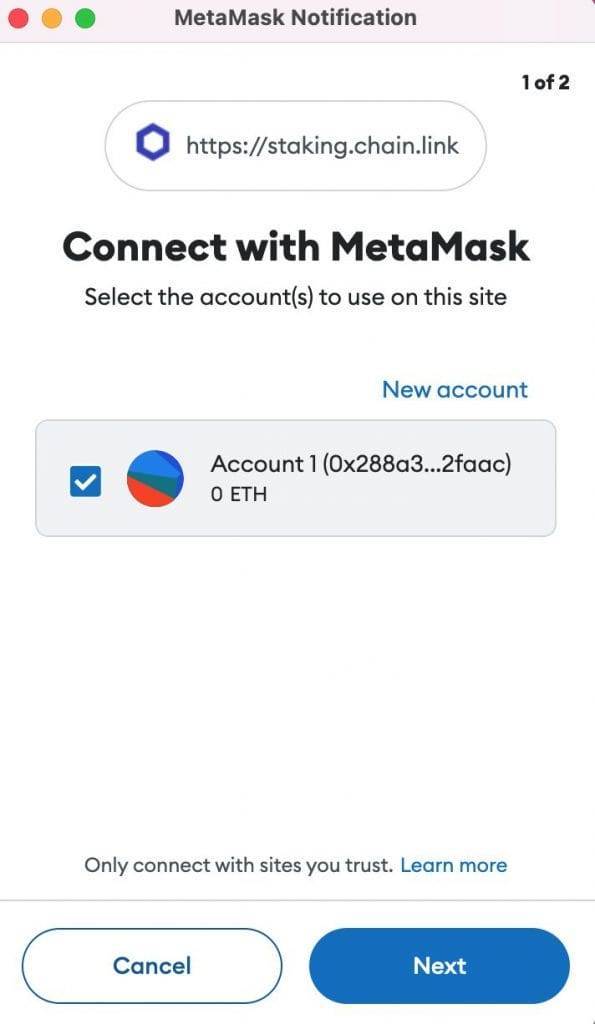 connecting metamask chainlink