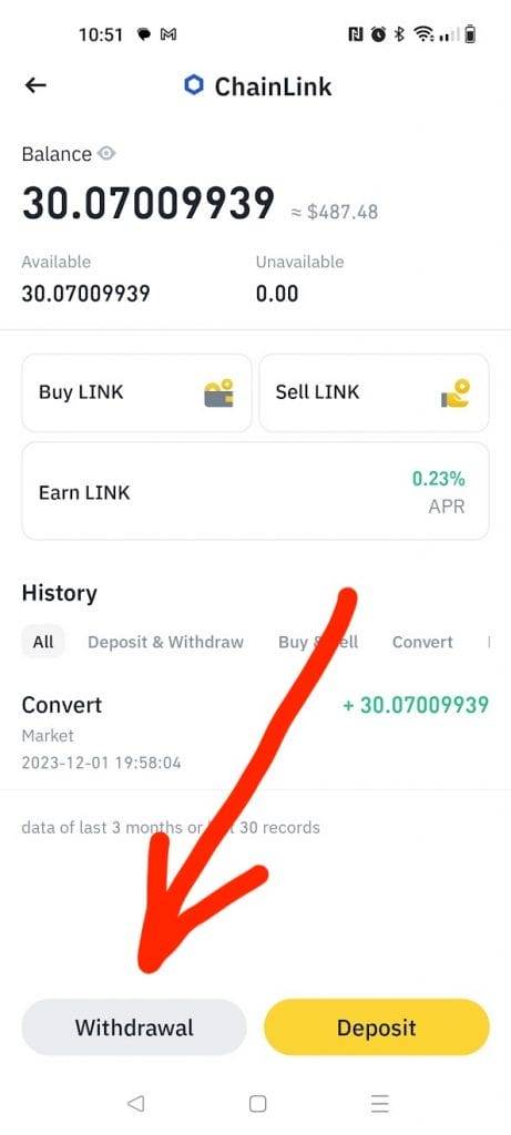 LINK on Binance