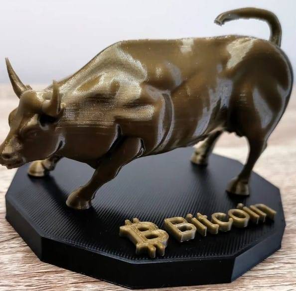 3D-printed Bitcoin Bull