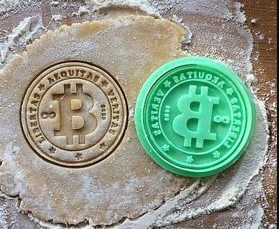 A crypto gift of bitcoin cookie stamp