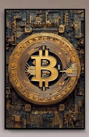 A gift of bitcoin wall fixture
