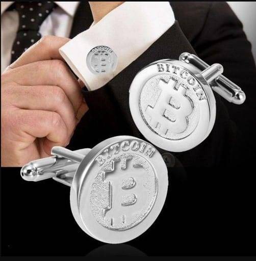 A crypto gift of bitcoin cufflinks