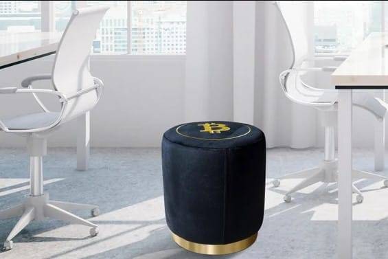 A gift of Bitcoin pouf loudspeaker