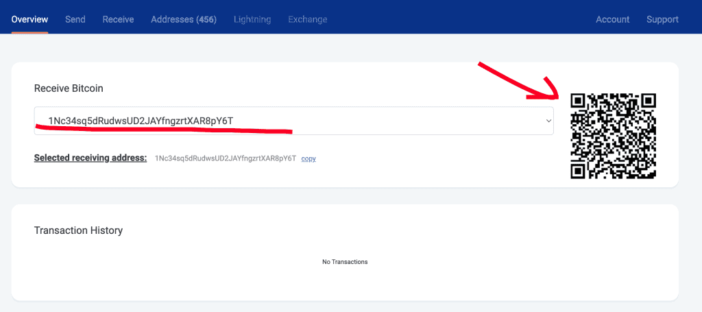 how to receive btc on bitamp