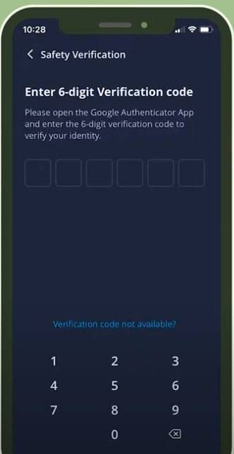 Webull crypto wallet - confirm send verification code
