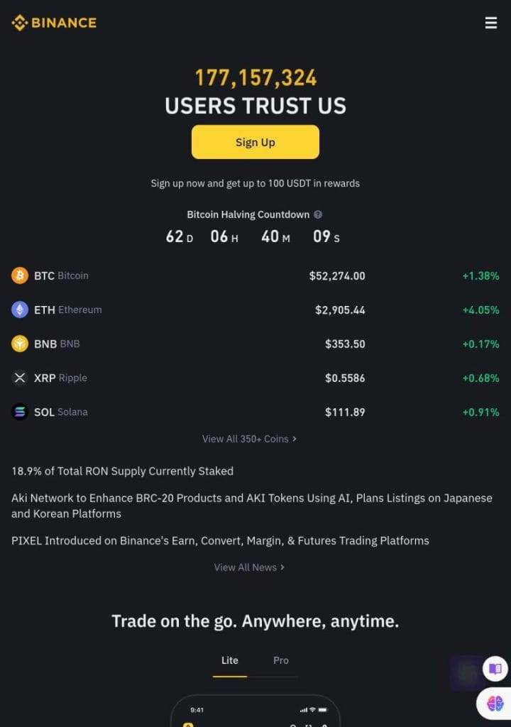 Binance crypto levering platform