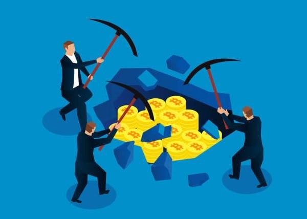 Bitcoin mining illustration
