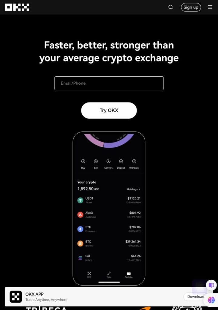 OKX crypto levering platform