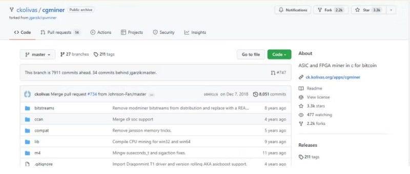 CgMiner LTC mining software