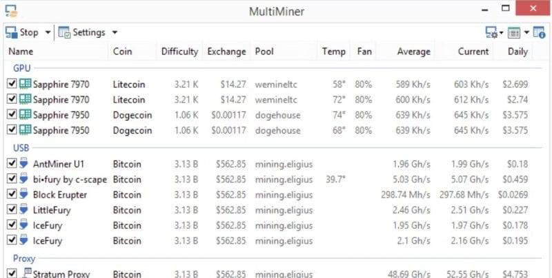 Multiminer LTC mining software