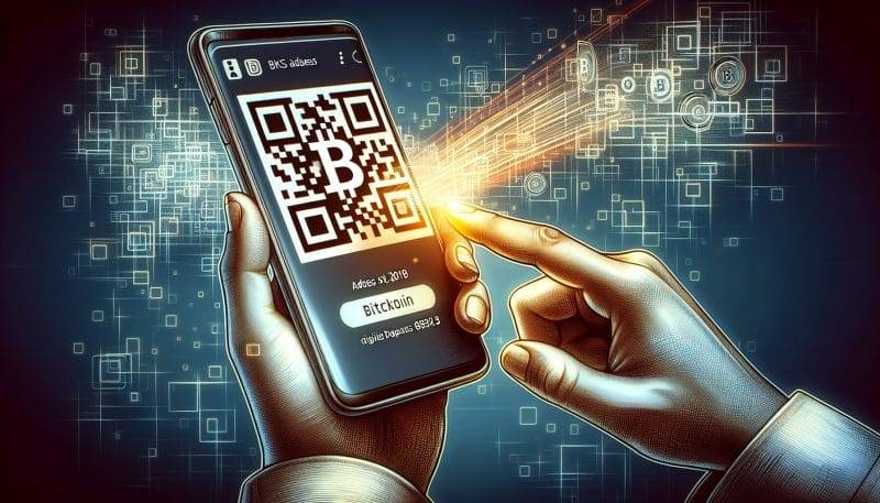 Illustration of a person scanning a QR code with a smartphone