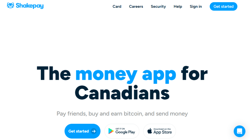 Shakepay Homepage