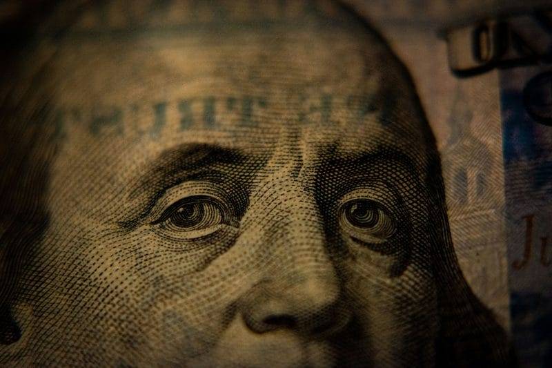 A banknote of 100 usd.